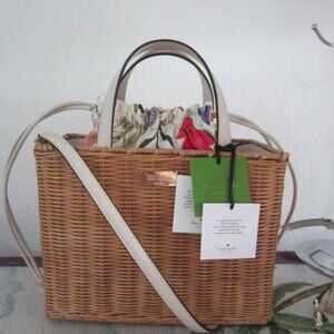 Kate Spade Bloom Street Sam Rattan Bag-Woven Straw Sam-Shoulder/Arm-MSRP 398-NWT